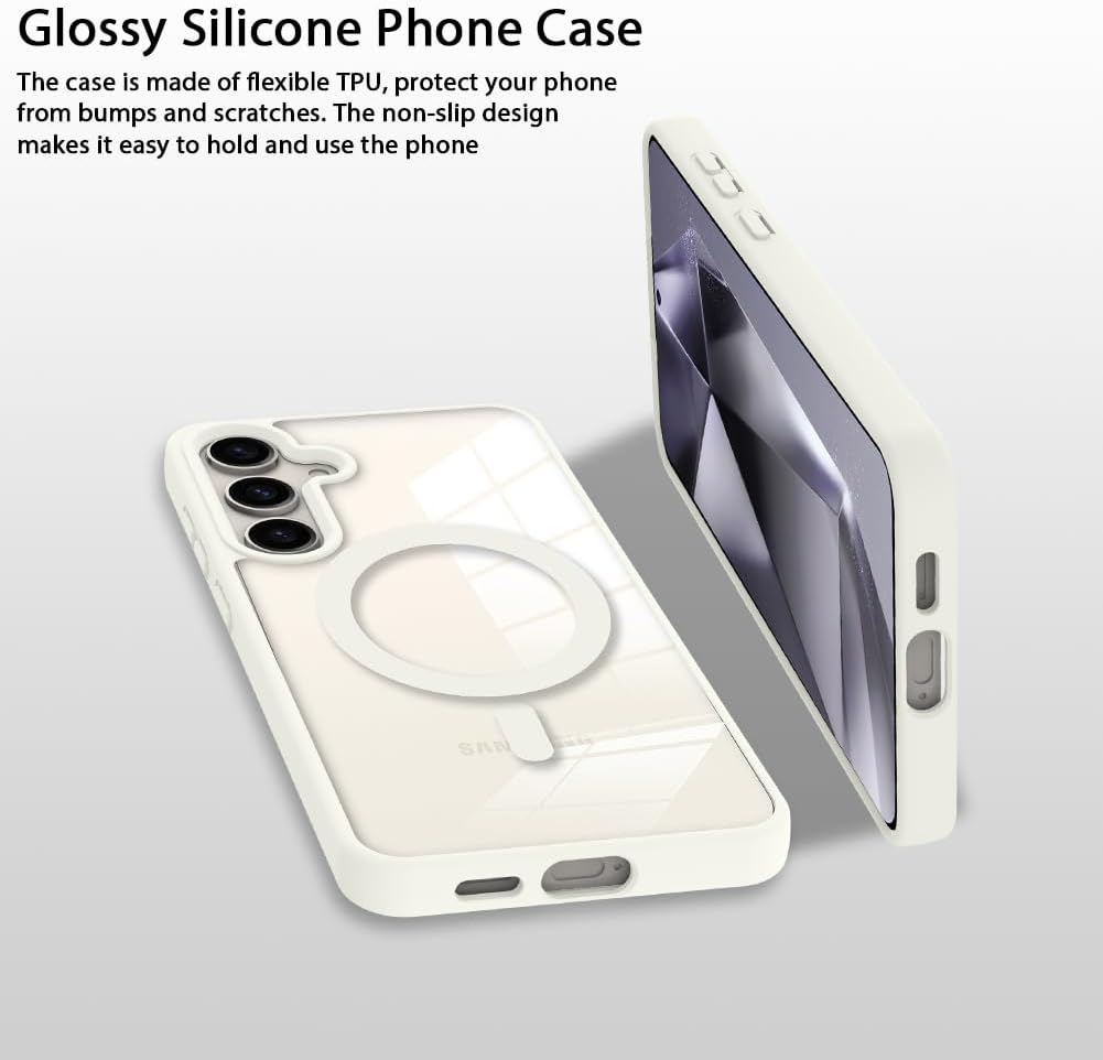 Matte white case for Samsung Galaxy S24.