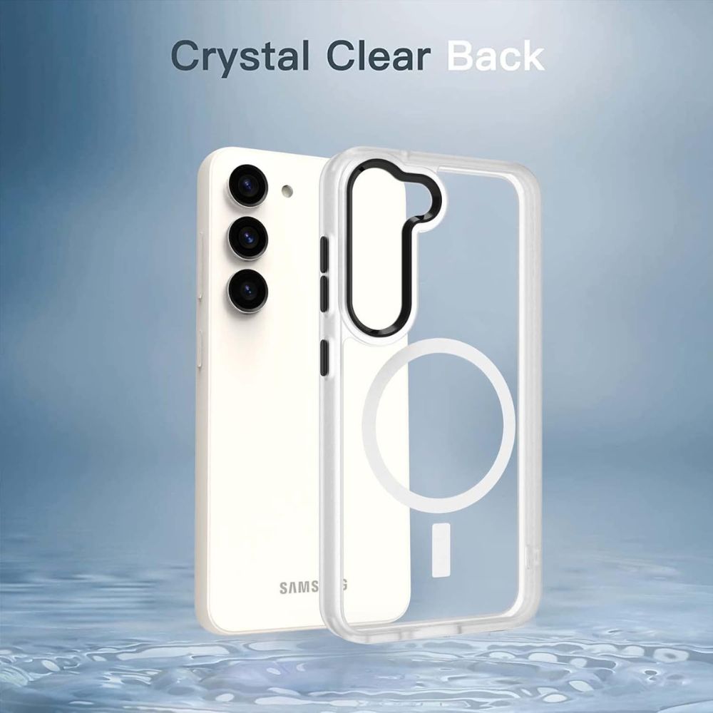 White case with raised bezels for protection.