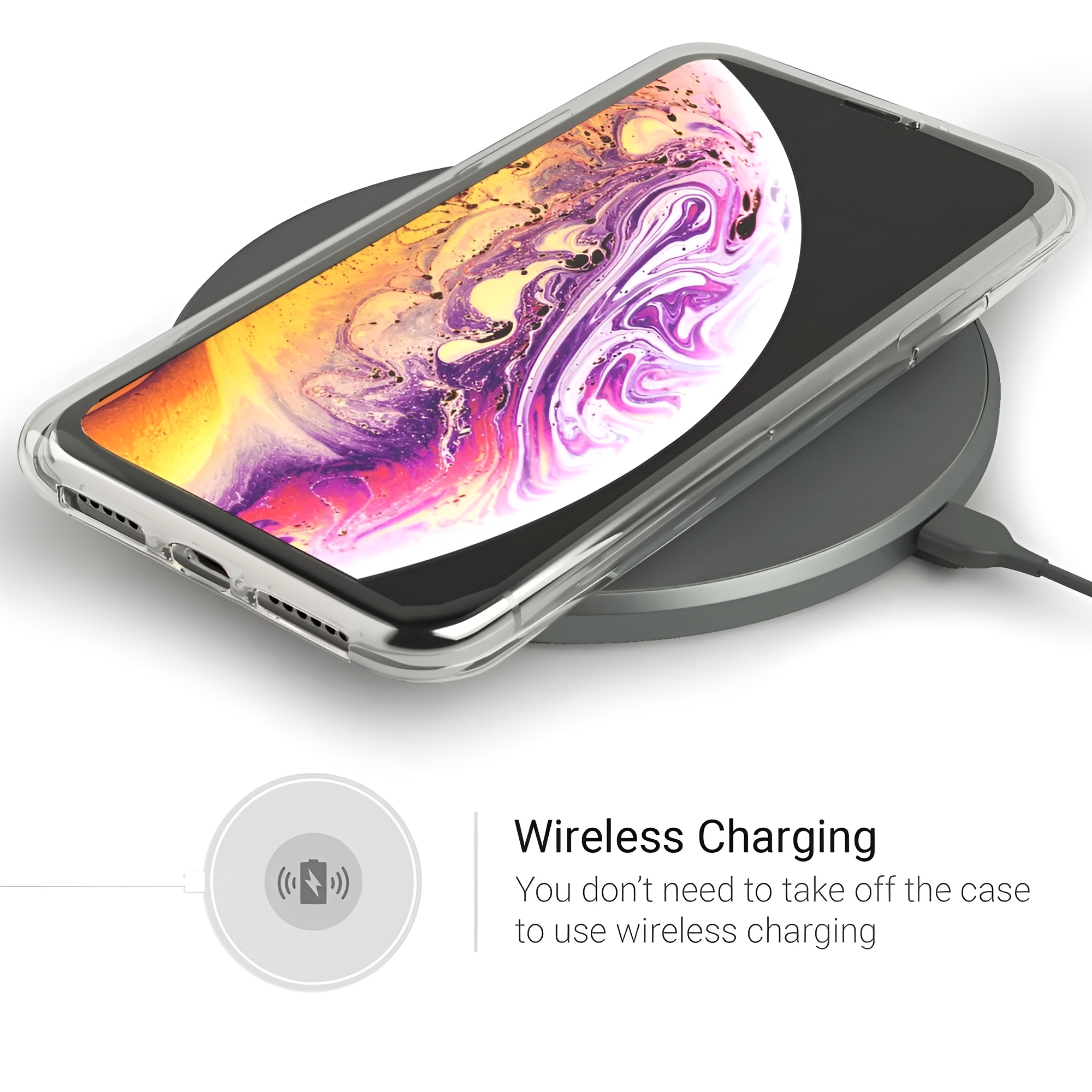 Wireless Charging 360 PC Case For iPhone XS Max