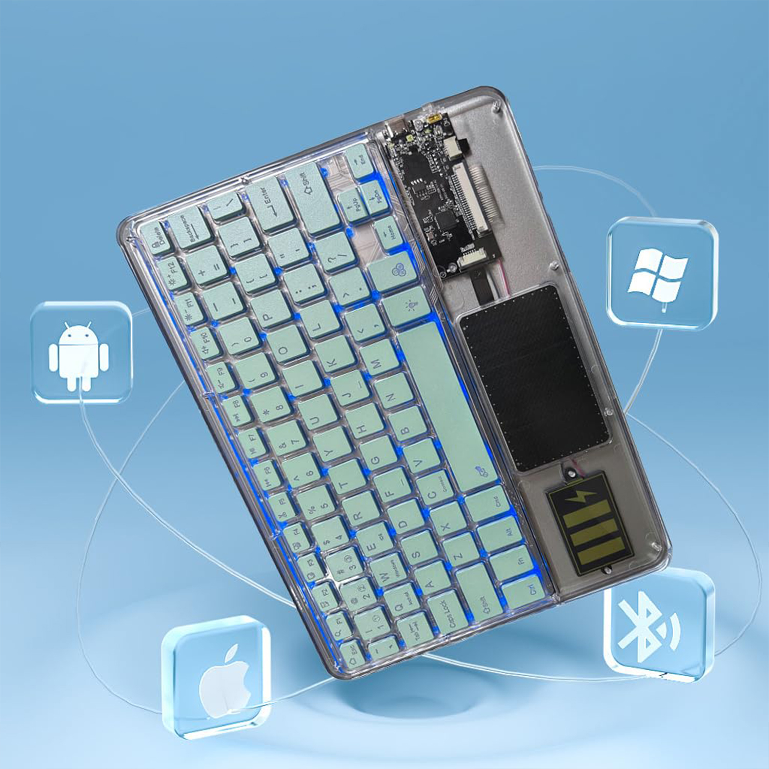 Lightweight Wireless Keyboard with Touchpad for Tablets