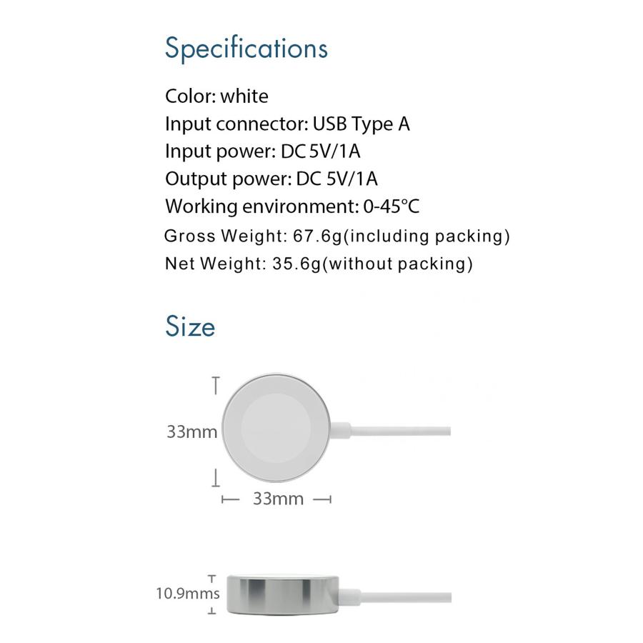 Magnetic Wireless Charging Cable For Apple Watch