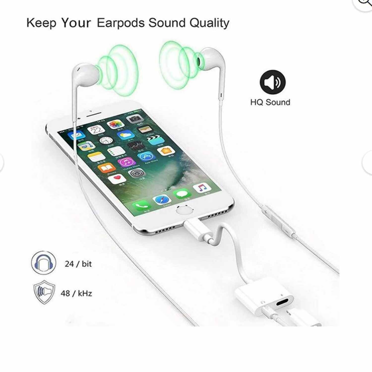 Charging Adaptor audio headphone Aux for iphone