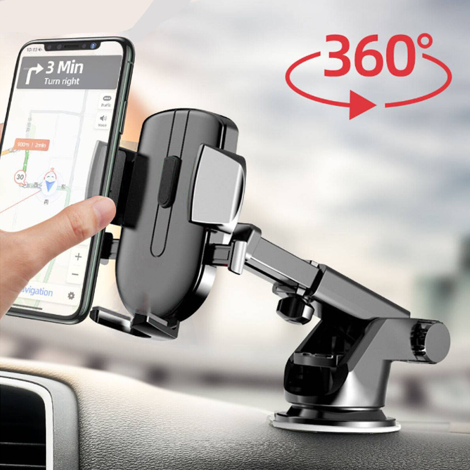 Dashboard car phone holder.