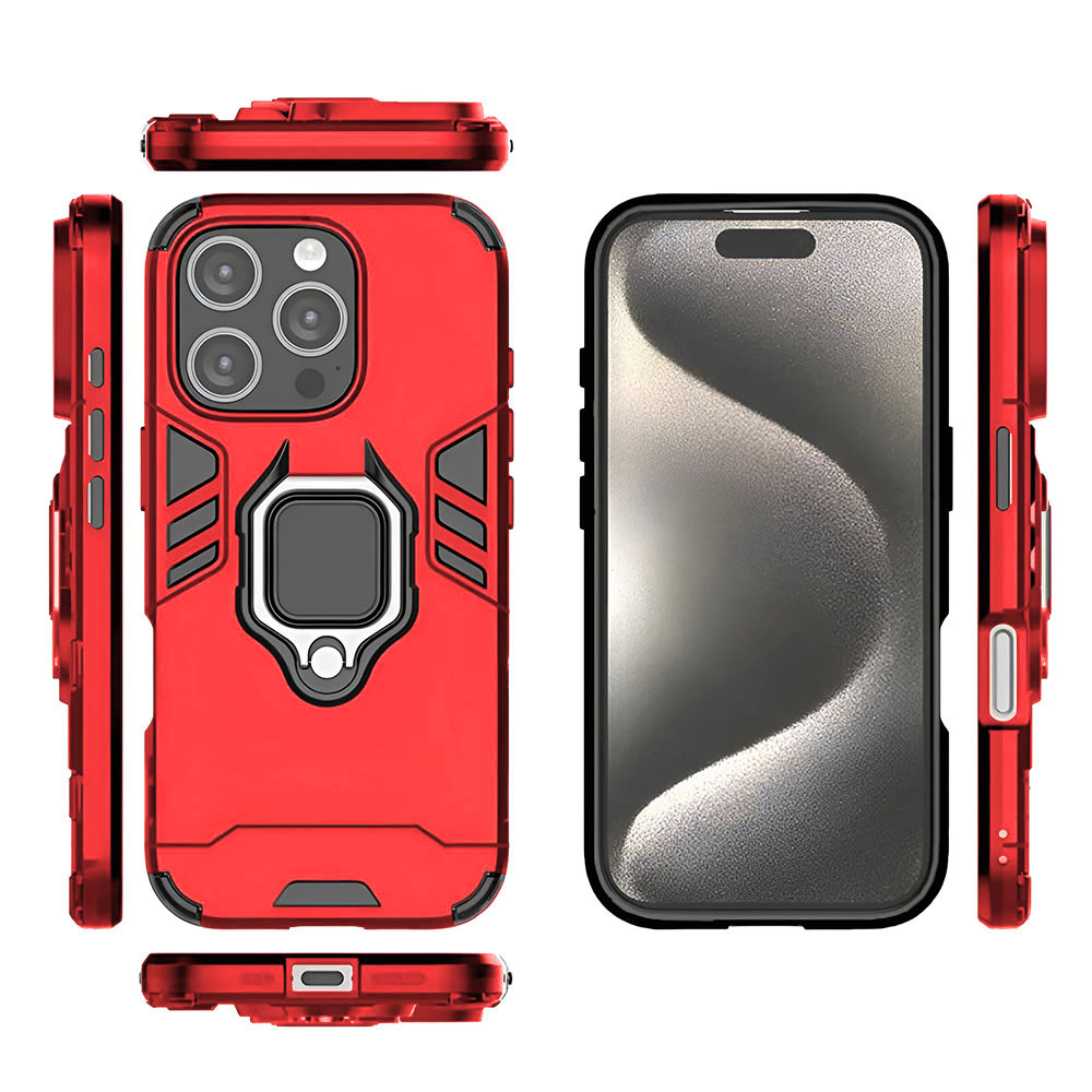 Armor Shockproof Hard Ring Case For iPhone 16 Pro Max