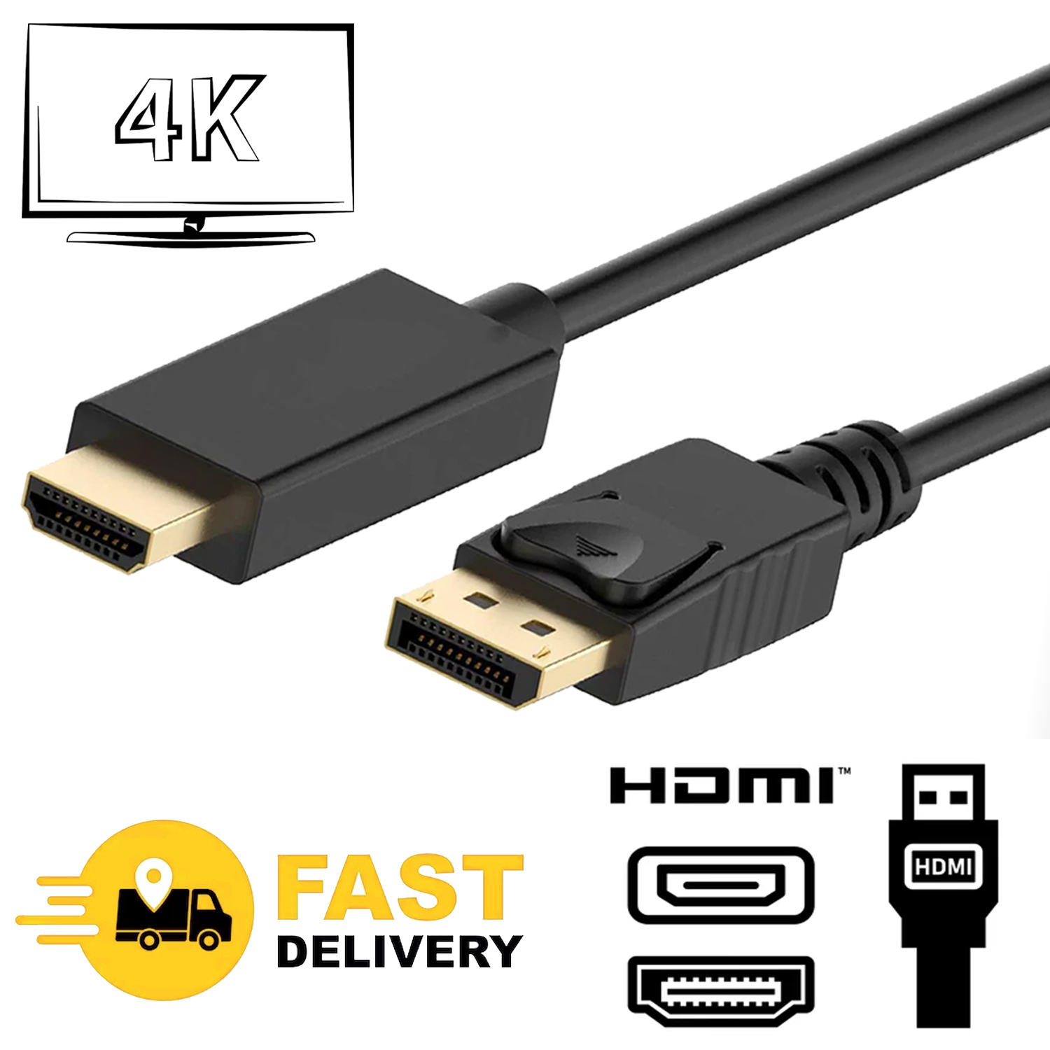 1.8M DisplayPort to HDMI 4K Cable