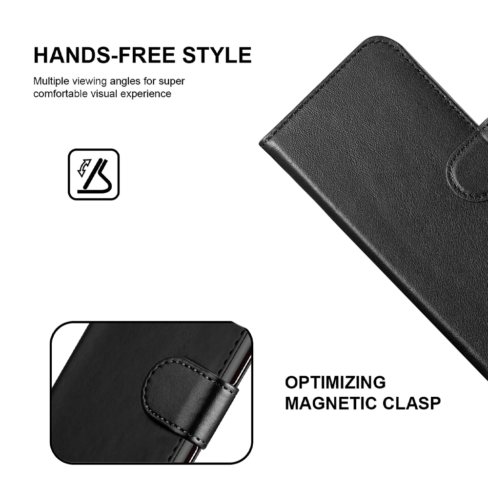 iPhone 13 Wallet Leather Black Case