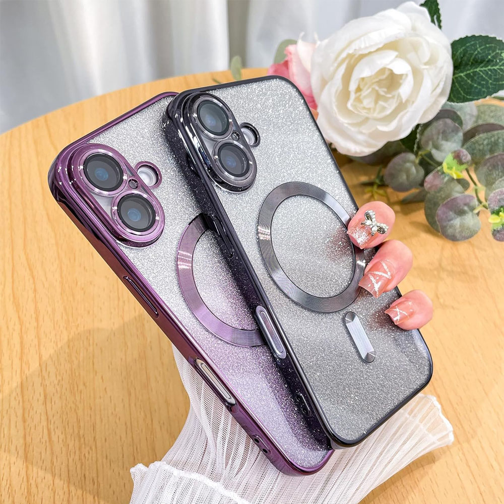 Purple Glitter MagSafe Case iPhone 16 Plus