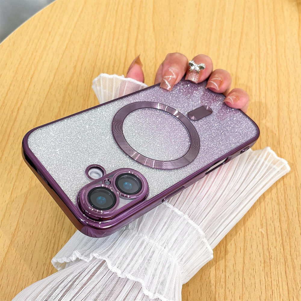 iPhone 16 Plus Purple Glitter Cover