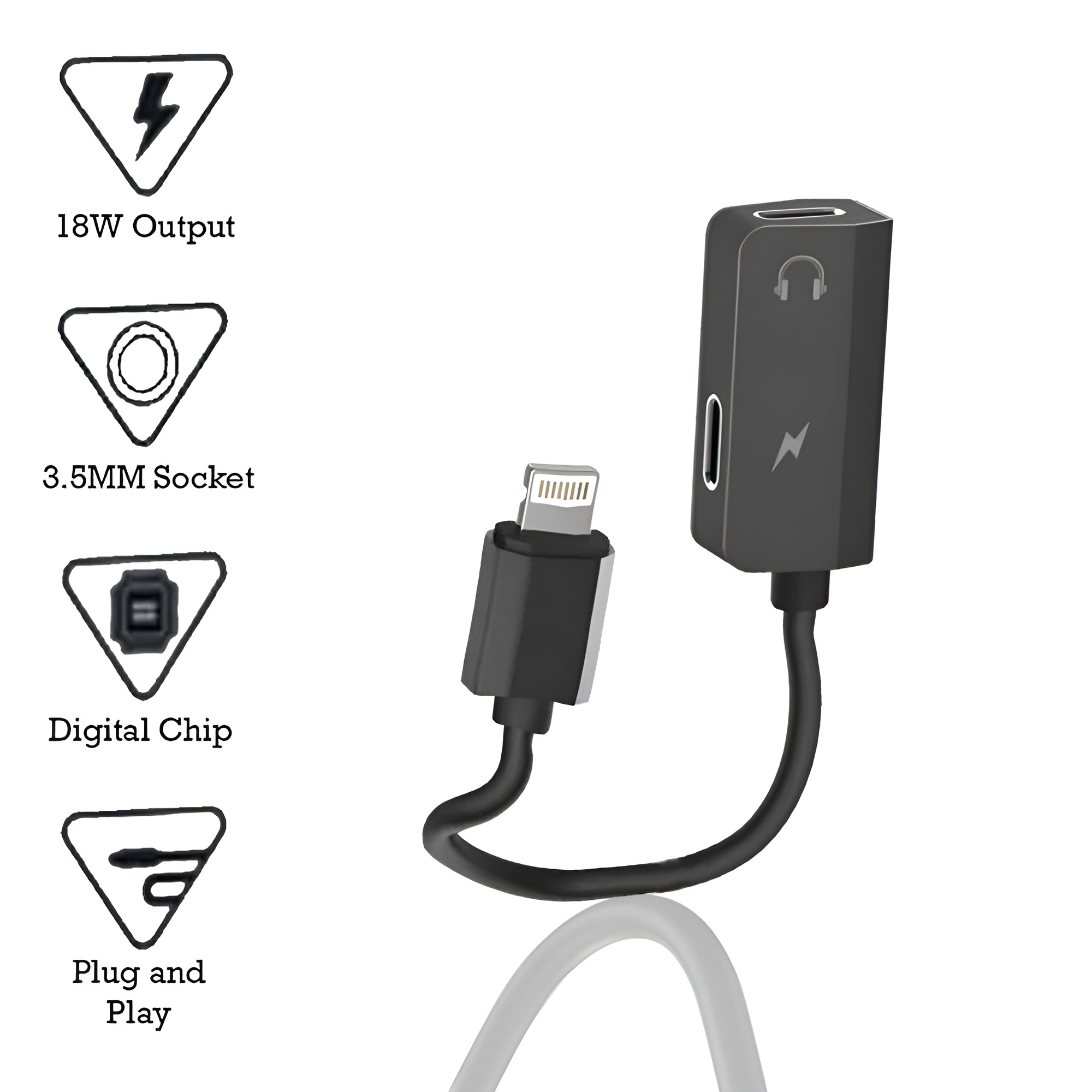 Headphone Jack Adapter Charge & Listen Simultaneously