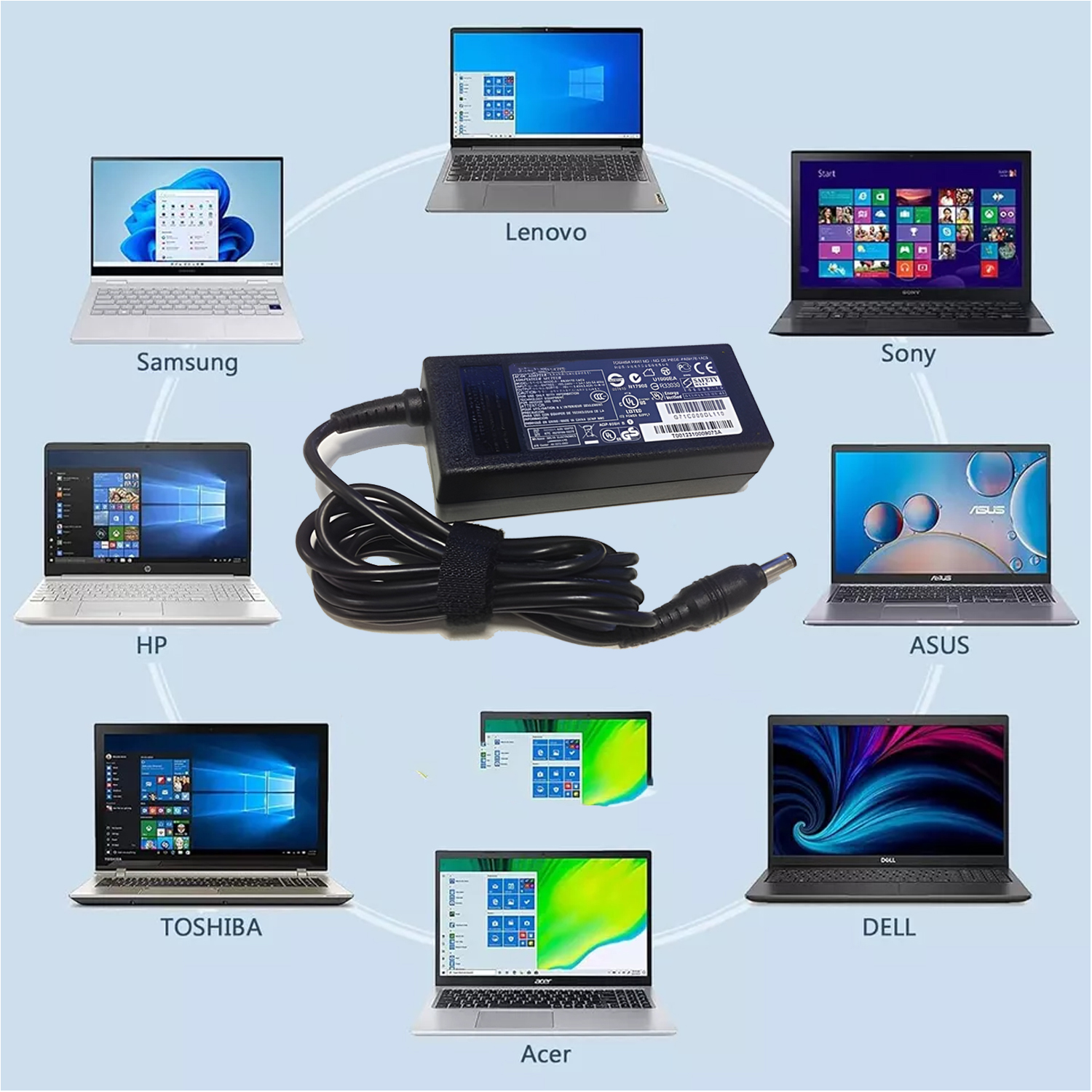 High-Speed Charging Adapter for Acer, Dell, HP Laptops