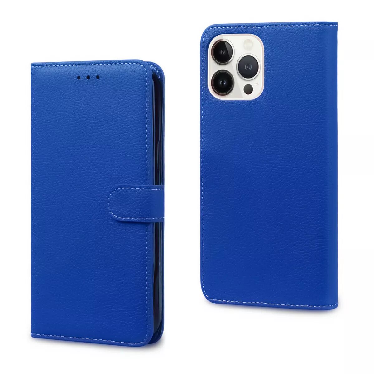 Leather wallet case for iphone 15 pro max - Blue