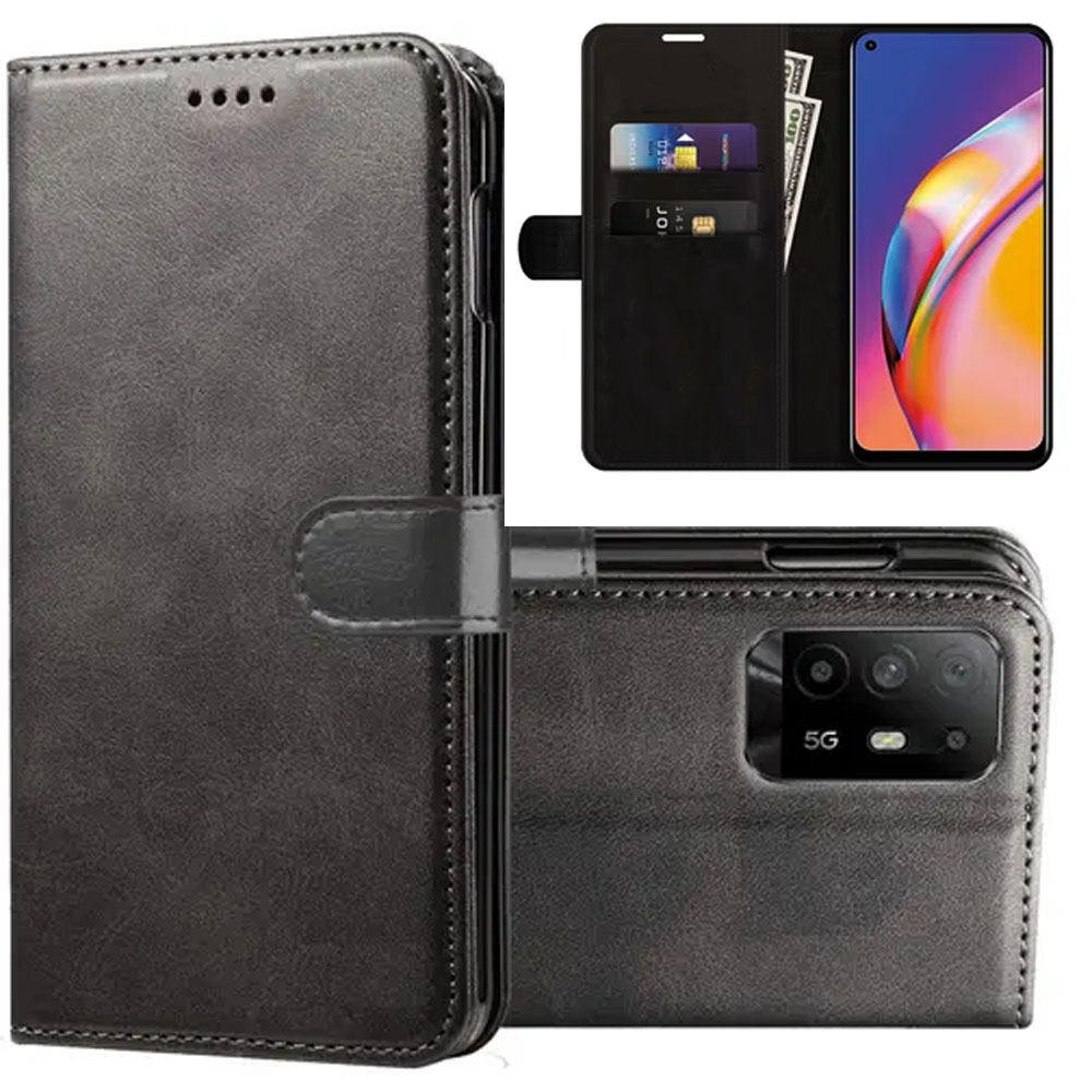 Leather Wallet Case For Oppo F19 Pro+ 5G