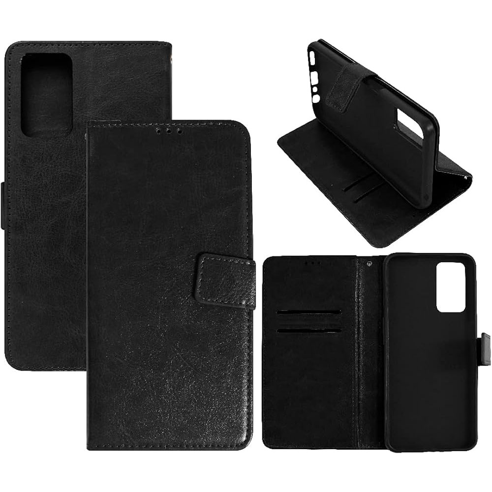 Oppo F19 Pro Leather Wallet Case black