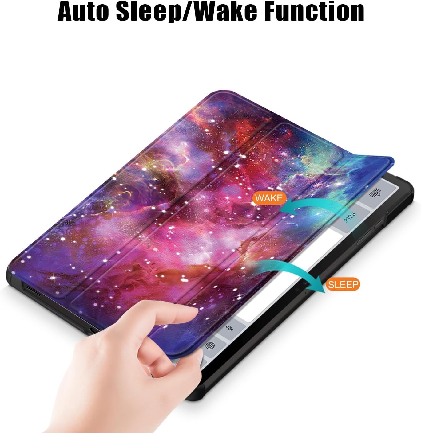 Sleek Samsung Galaxy S10 Ultra tablet case with magnetic closure and smart book stand.