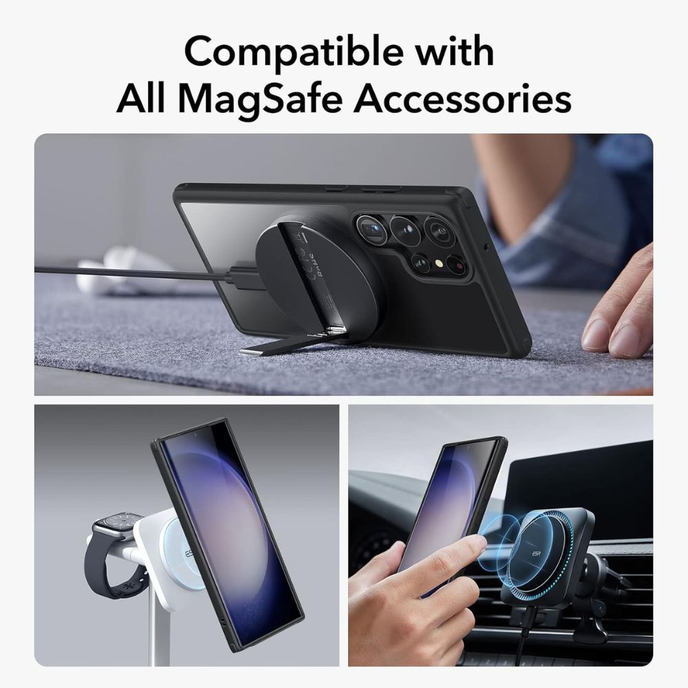 Black MagSafe-Compatible Case for Galaxy S24 Ultra