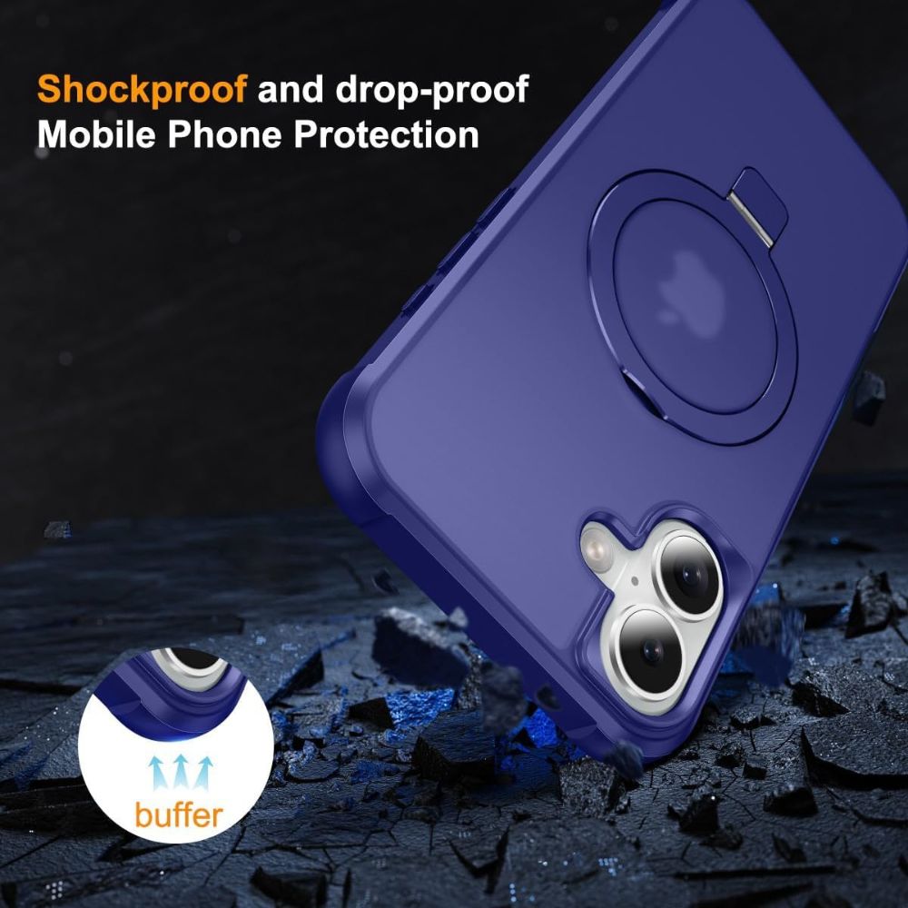 Shockproof blue iPhone 16 case