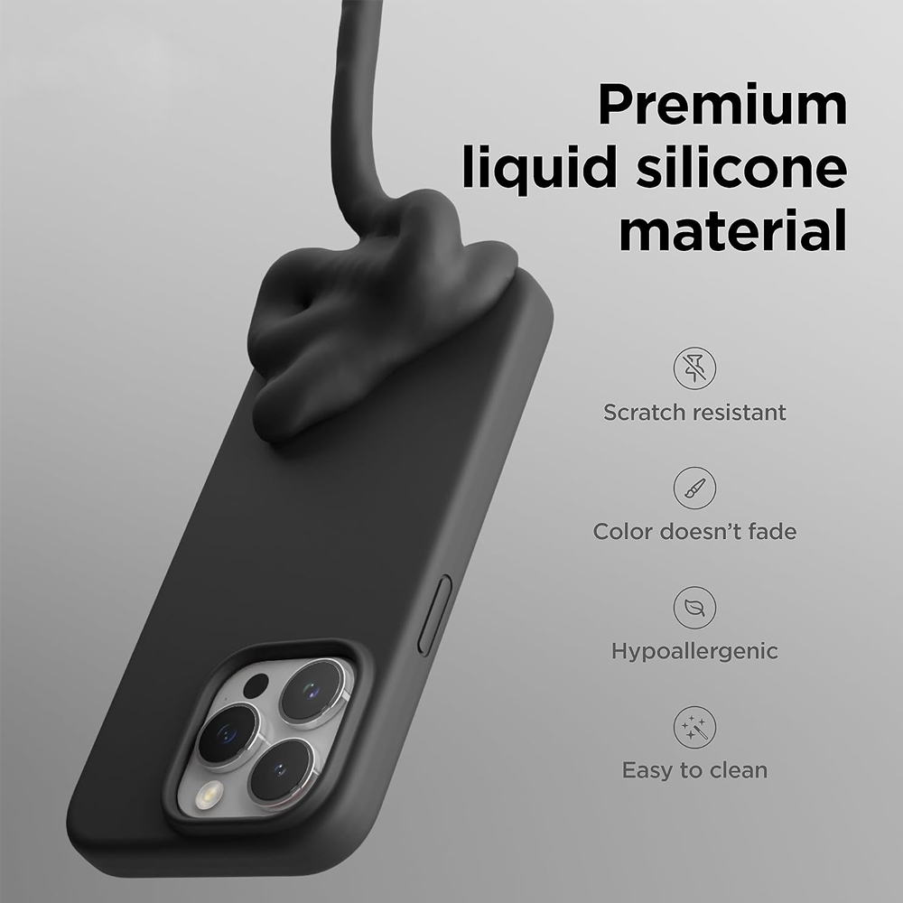 Silicone Black Case For iPhone 15 Pro