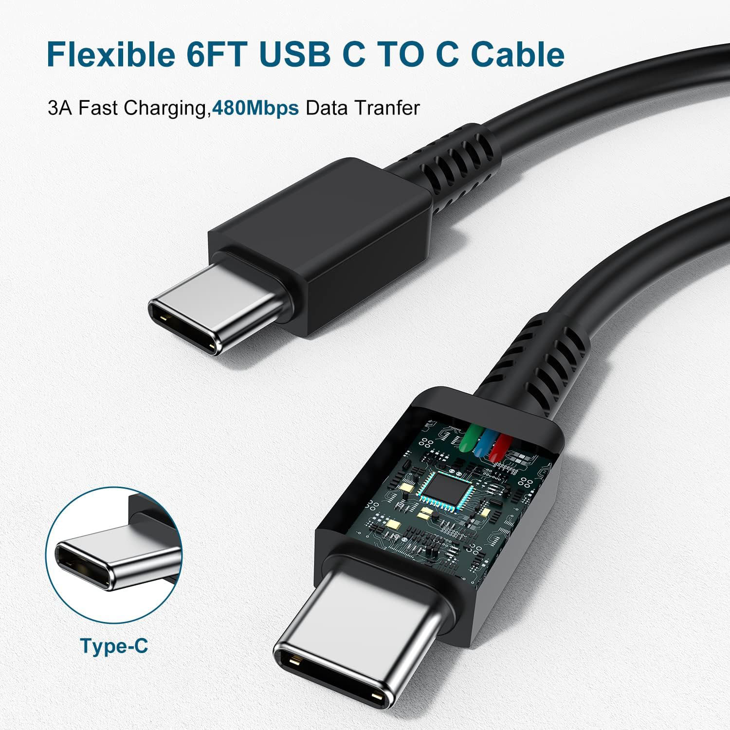 Data Charging Cable USB C To Type C Lead