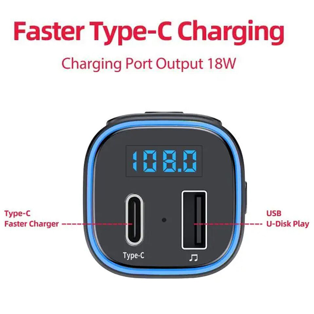 USB Type-C Car Charger Adapter Transmitter 11