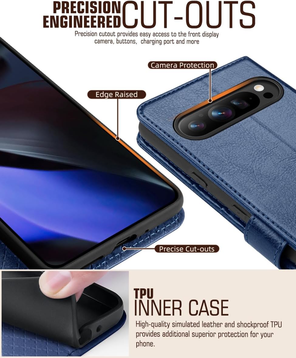 Leather flip case for Pixel 9