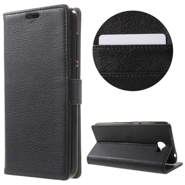 mini huawei y6 ii compact wallet case litchi black